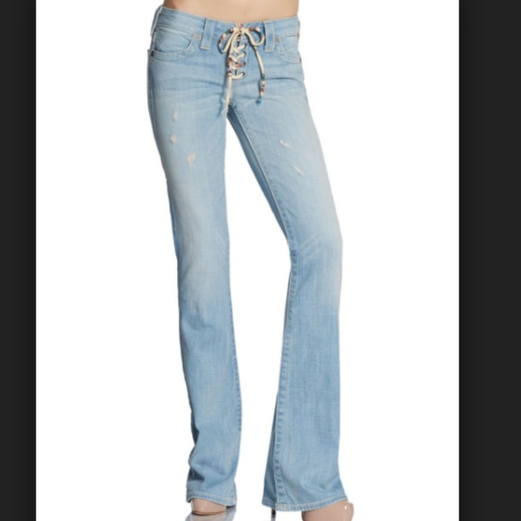 True Religion Denim - Rare True Religion Laceup Flare Bobby Jean